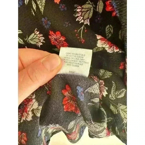 Free Generation Los Angeles Black Floral Crochet Boho Coquette Dress Size Medium - Picture 9 of 9